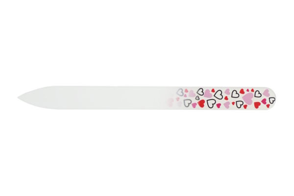 Glasfeile doppelseitig 14cm Herz Motiv 13,5cm