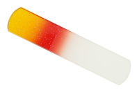 Glasfeile Pediküre doppelseitig gelbrot mit Glitter 13,5 cm
