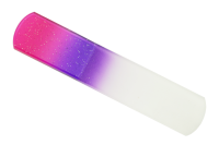 Glasfeile Pediküre doppelseitig magenta violett mit Glitter 13,5 cm