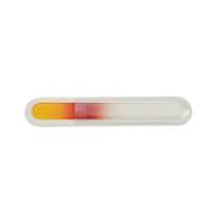 Glasfeile doppelseitig gelb rot mit Glitter 9 cm