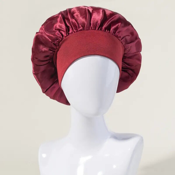 Bonnet Schlafhaube Satin rot