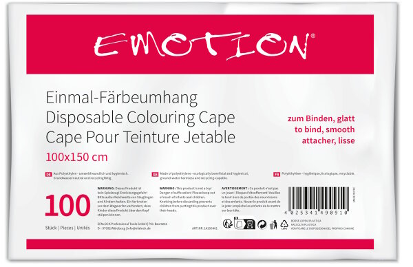 Emotion Einweg Umhänge glatt 100 x 150 cm 100 St