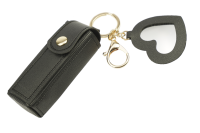 Fantasia Lippenstift- und ZerstäuberTasche mit Spiegel und Schlüsselanhänger-Karabiner schwarz