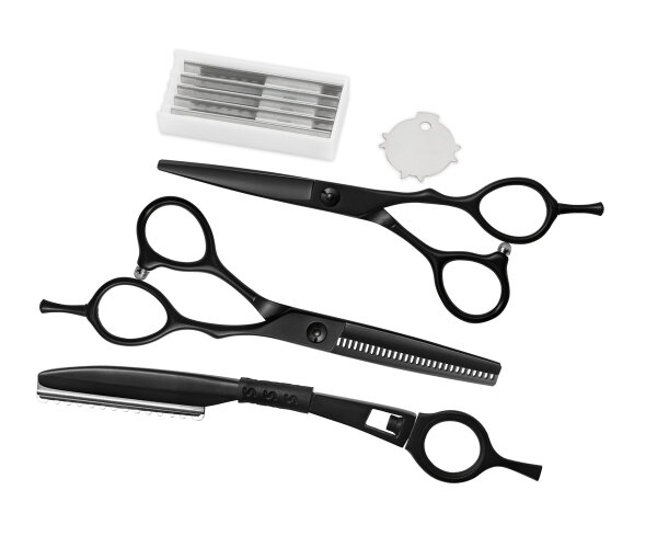 OBB Scheren Set Offset 5,5" inkl. Tasche schwarz/gold