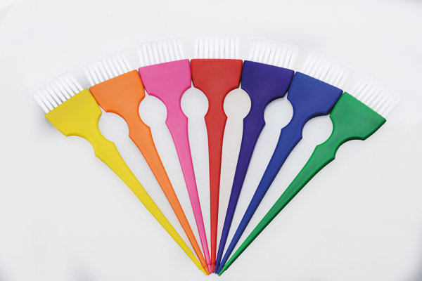 Färbepinsel - Set Rainbow 7-teilig bunt sanfte Nylonborsten, passend zum Färbeschalen Set
